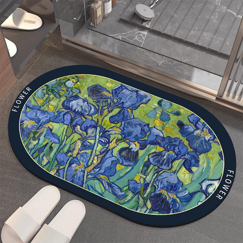 Oval Shaped Floor Mat Kitchen Carpet Bathroom Entrance Bathroom Dirt Resistant Mat Floor Mat