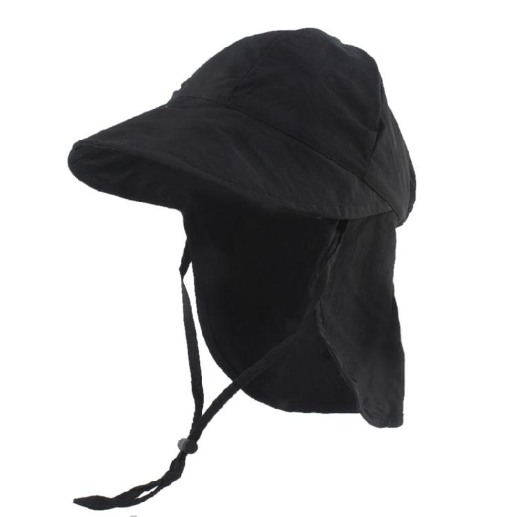 Kids Outdoor Sun Protective Fisherman Hat With Neck Flap Drawstring Breathable Bucket Hat For Hiking and Camping
