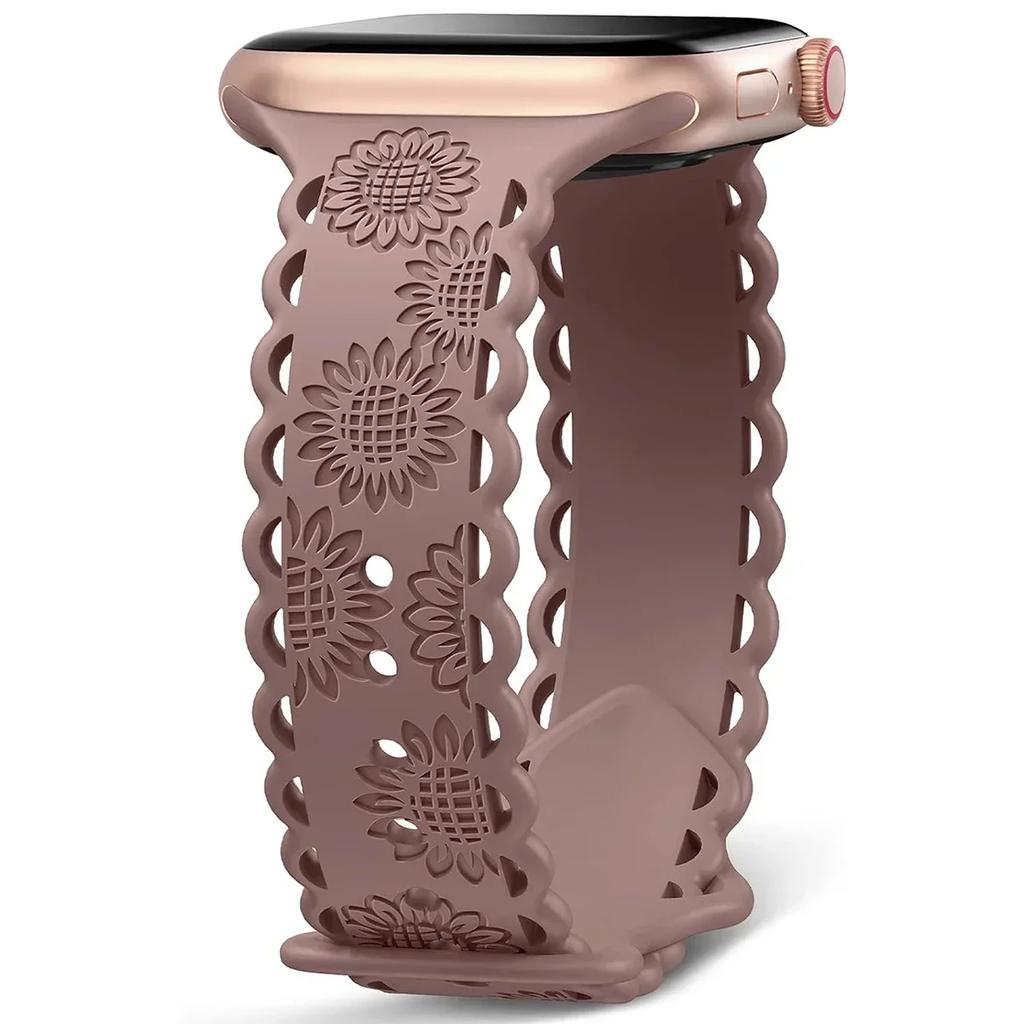 Y2k Trendiges Rosen-Relief-Silikonarmband für Apple Watch 10 9 8 7 6 5 4 3 2 Armband 44mm 45mm 46mm 49mm 42mm 40mm Uhrenarmband