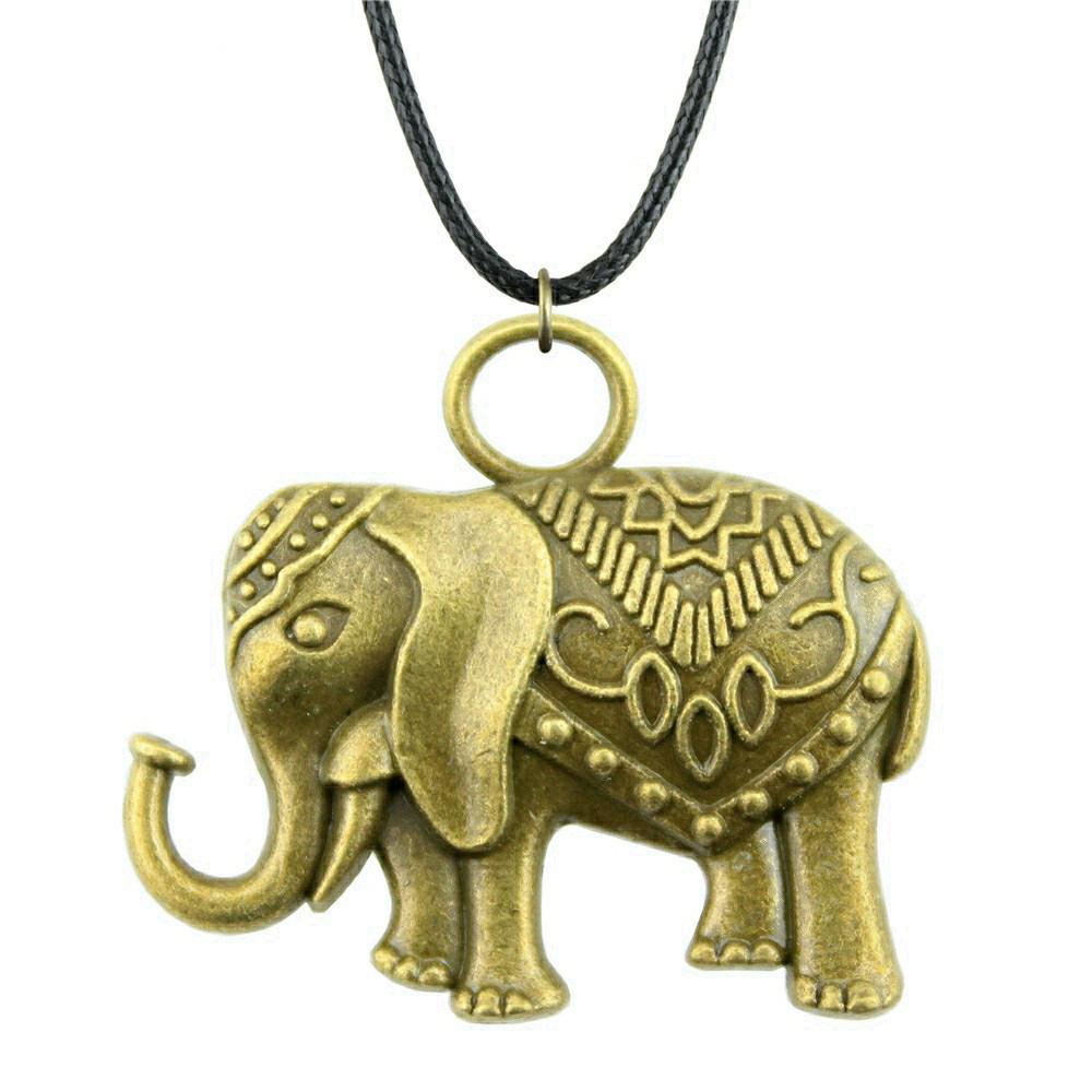 Running Horse Pendant Elephant Necklace Equestrian Western Jewelry With 45cm Leather Chain