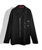 Kodeu Decorative Button Zipper Shirt_Bk