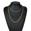 Simple Style Double-sided Polished Cuban Chain Necklace Stainless Steel Jewelry Men Women Geometric Line Element Electroplated
