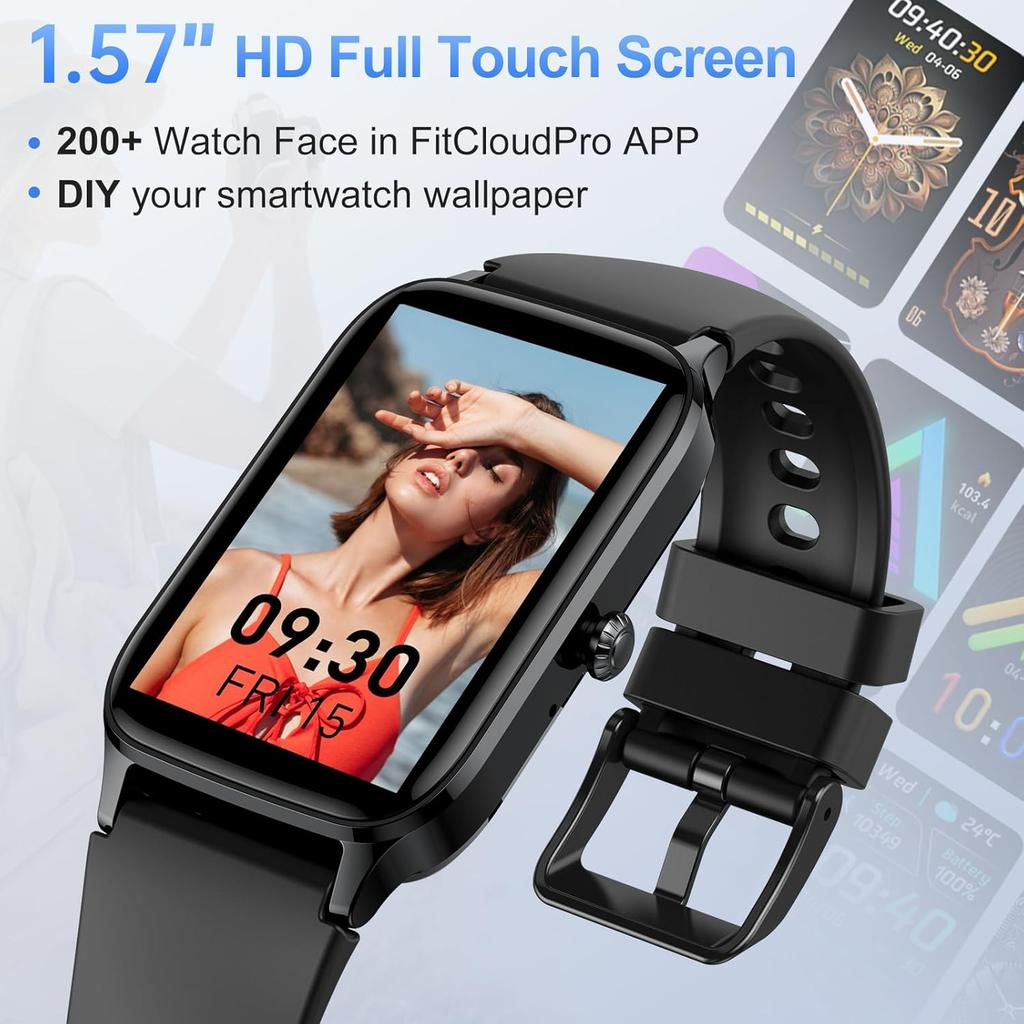 Smart Watch for Men Women, 1.57" Smartwatch (Answer/Make Call) , Fitness Tracker with 110+ Sport Modes, Heart Rate/Sleep Monitor, IP68 Waterproof,