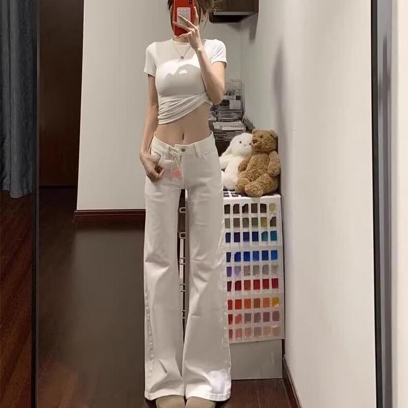 Women s Petite Loose Wide-Leg Denim Pants L