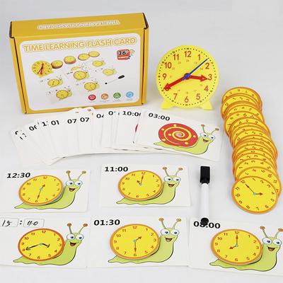 Kinder Montessori Uhr Lernspielzeug Stunde Minute Sekunde Kognition Zuordnungs-Puzzlespielzeug Kinder Frühe Vorschule Lehrmittel