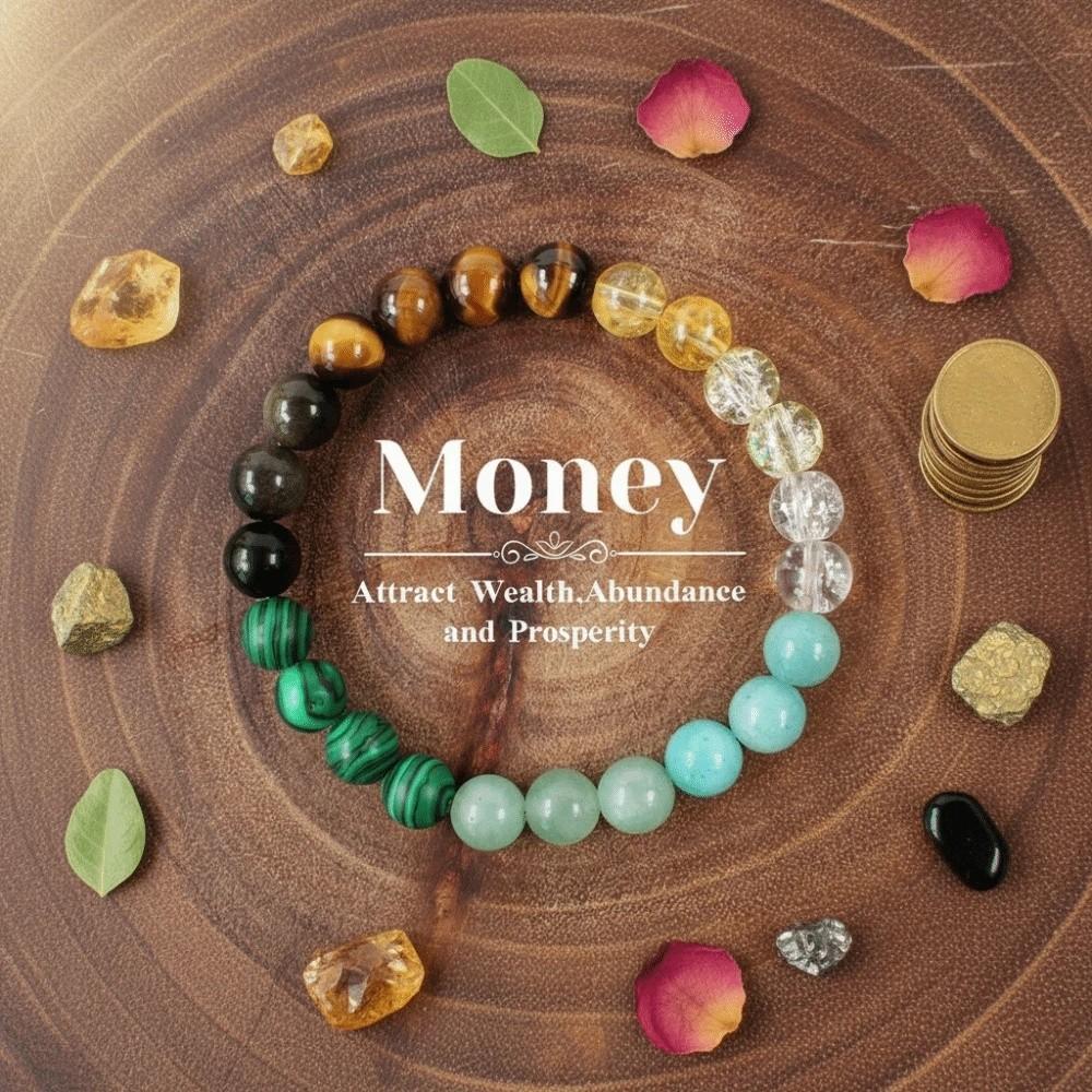 Vintage Stone Beads Bracelet Bohemian Wrist Chain Bracelet for Women Elastic Bangles Attract Wealth Bracelets Ladies Jewelry