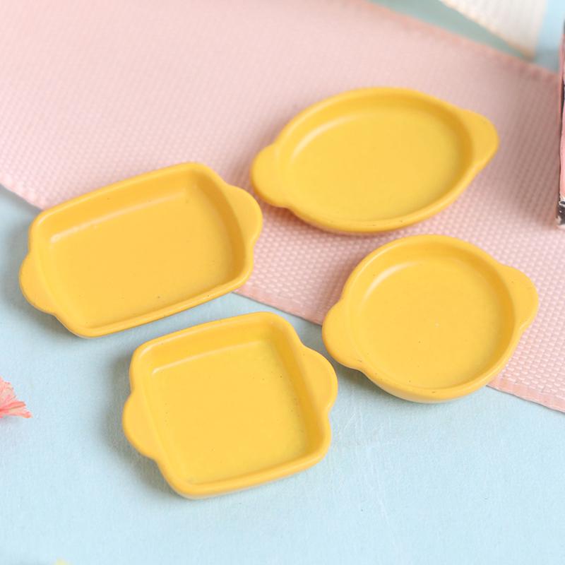 2-33pcs Dollhouse Miniature Trays Plates Doll Mini Food White Dishes Tableware Kitchen Toys Doll House Accessories