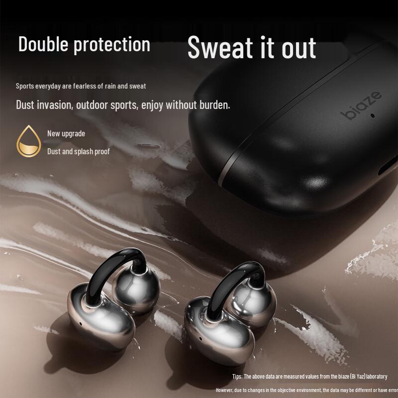 Biazi Open-Ear Clip Bone Conduction Sports Bluetooth Earphones