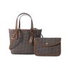 Eliza Series Chain Monogram Faux Leather Tote Bag Women Tote Bags Dark-Brown 30R4GZAT0B-BRN-LUGGAGE
