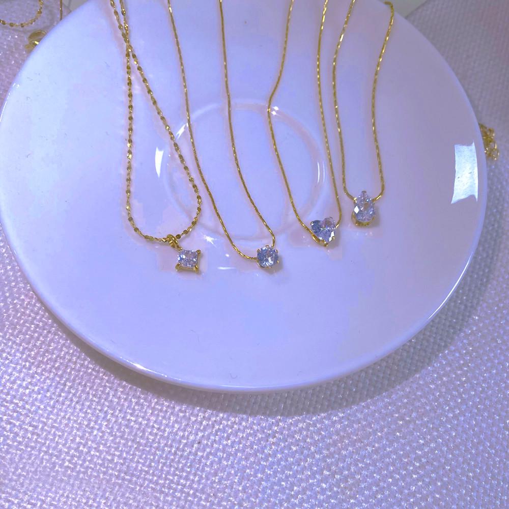 Titanium Steel Diamond Heart Necklace - Sparkly, Colorfast, and Exquisite Design