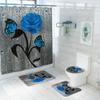 Exquisite Floral Home Waterproof Bathroom 4 Sets