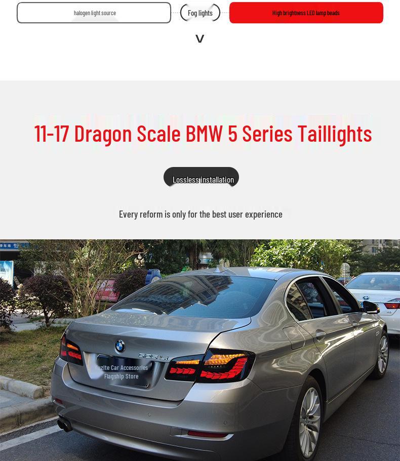 LED Flowing Turn Signal Taillights for 11-17 BMW 5 Series F10/F18