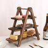 3-Layer Wooden Cupcake Rack Dessert Tray Party Display Rack Triangular Structure Stable Candy Party and (43x43cm)
