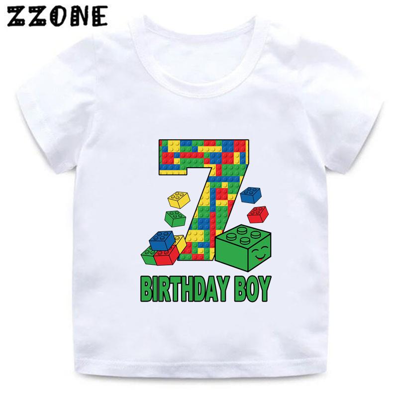 Master Builder Blocks Building Number Bow Print Boys Clothes 1 2 3 4 5 6 7 8 9 Years Birthday Kids T Shirt Baby Girls TShirts