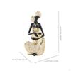 African Mother Figurine Hand-Painted and Infant Statue Embossed Woman