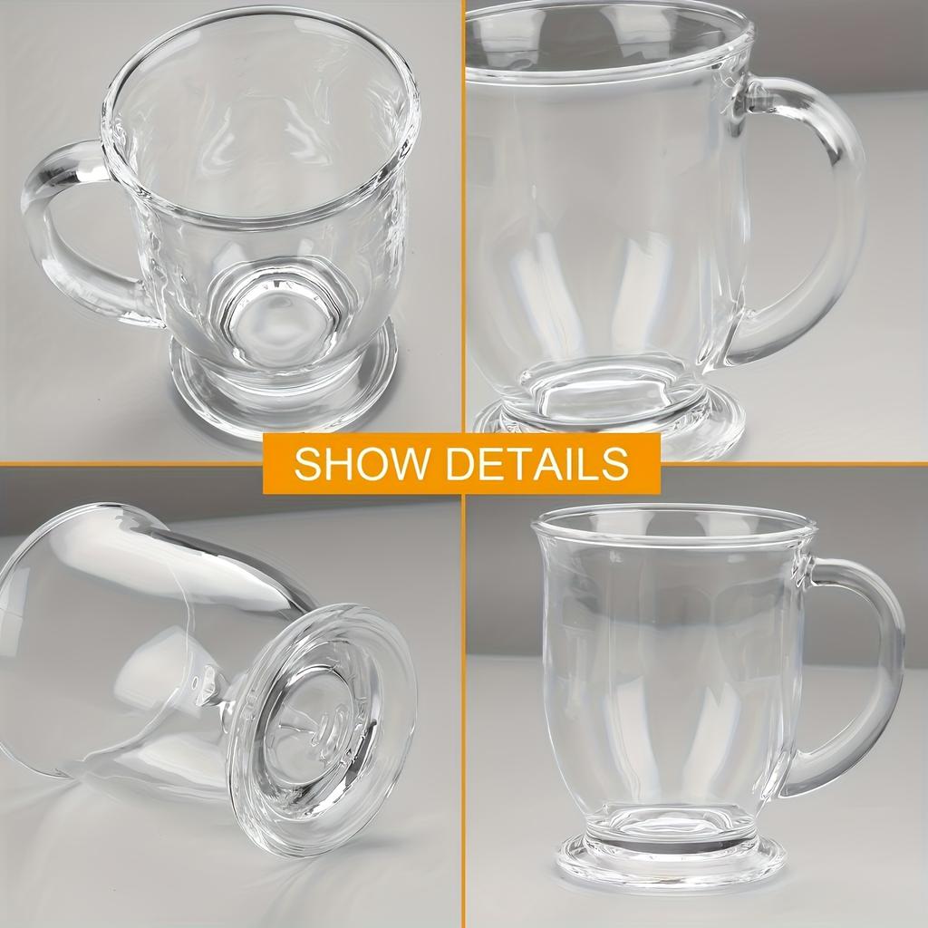 2pcs Glass Cup 15oz Clear Coffee Mug 450ml Tea Mug Beer Mug Beverage Mug Juice Latte Mug Cappuccino Mug Beer Mug For Restaurant
