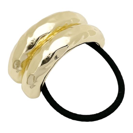 Vintage stil legering konkav hår slips geometrisk design legering dekor elastisk hår ring kvinner hestehale holder hår tilbehør