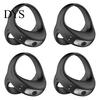USB Rechargeable Massager 4Pcs Vibrating Cock Ring Silicone Triple-Structure Delay Multiple Vibration Modes Waterproof Body-Safe Discreet Adult