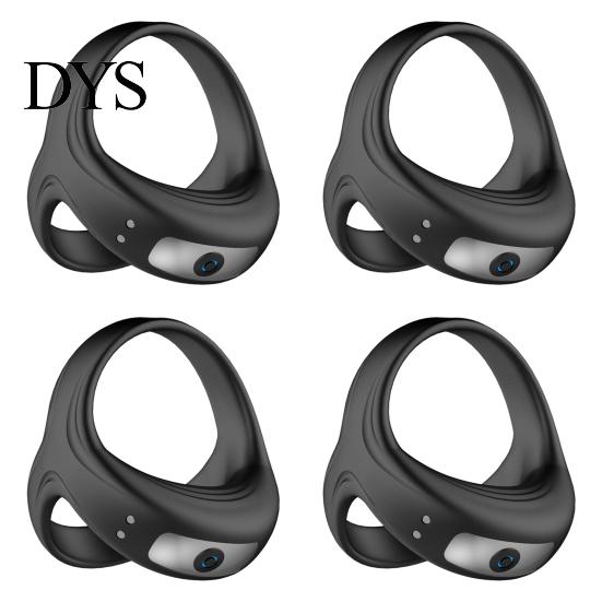 USB Rechargeable Massager 4Pcs Vibrating Cock Ring Silicone Triple-Structure Delay Multiple Vibration Modes Waterproof Body-Safe Discreet Adult