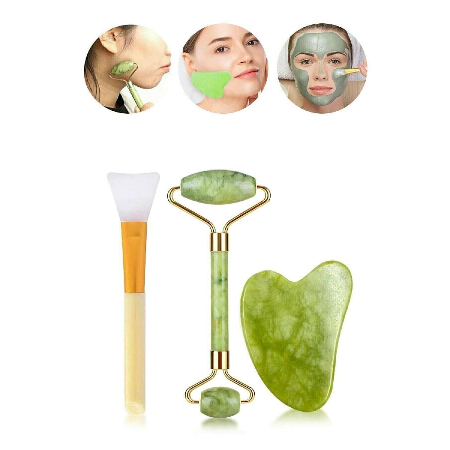 

3 Piece Skin Care Set Yesim Stone Gua Sha Massage Stone Mask Mask Apparatus