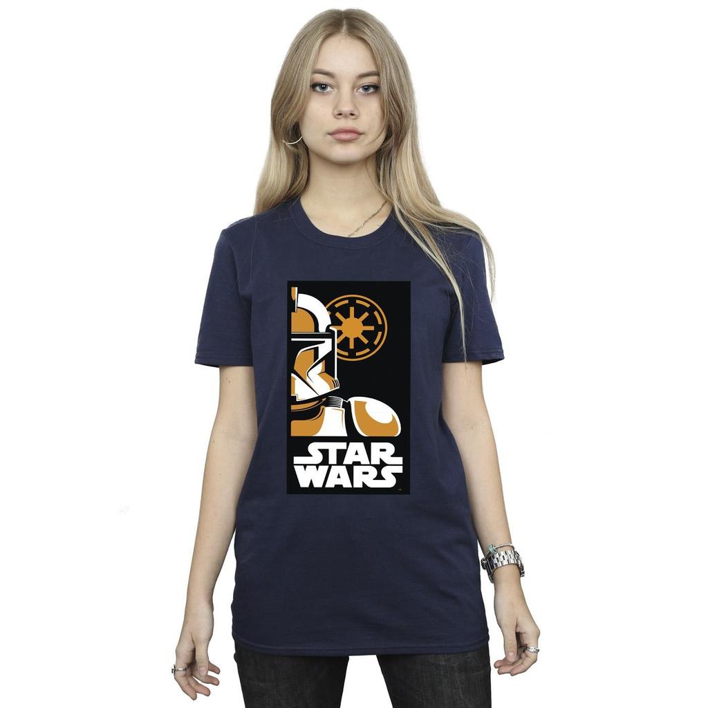 Star Wars Womens/Ladies Stormtrooper Art Poster Cotton Boyfriend T-Shirt