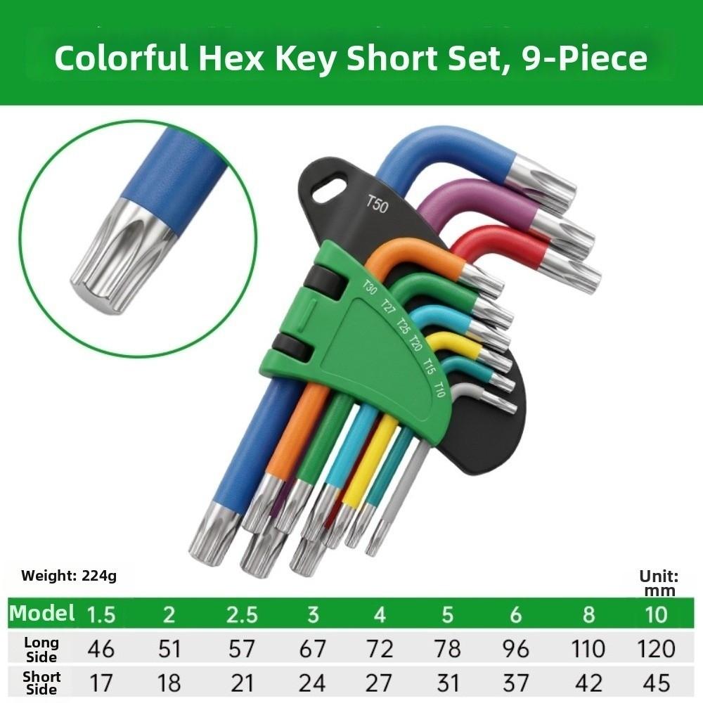Precision Allen Wrench Set 1.5mm To 10mm Hexagon Spanner Set Heavy Duty L Wrench Kit For Machinery