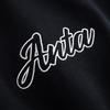 Anta Lifestyle Series Black Unisex Letter Embroidered Oversized Crew Neck Sweatshirt 972618704N-5