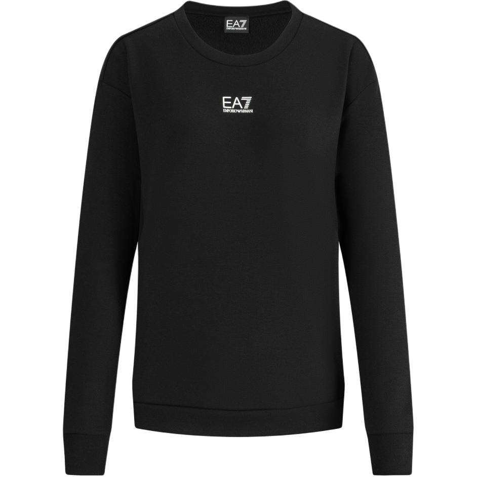 Emporio Armani Ea7 Осень/Зима 24 Логотип Буквы Круглый Вырез Пуловер С Длинным Рукавом Толстовка Женская толстовка Черный 3DTM20-TJQLZ-1200 M
