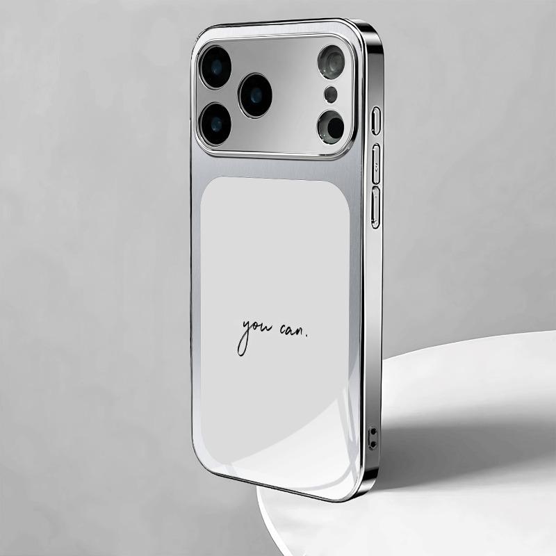 You can use the English patterned glass phone case for iPhone 17, 16, 15, 14, 13, 12, 11 Pro/Max/Plus to prevent shock and drop