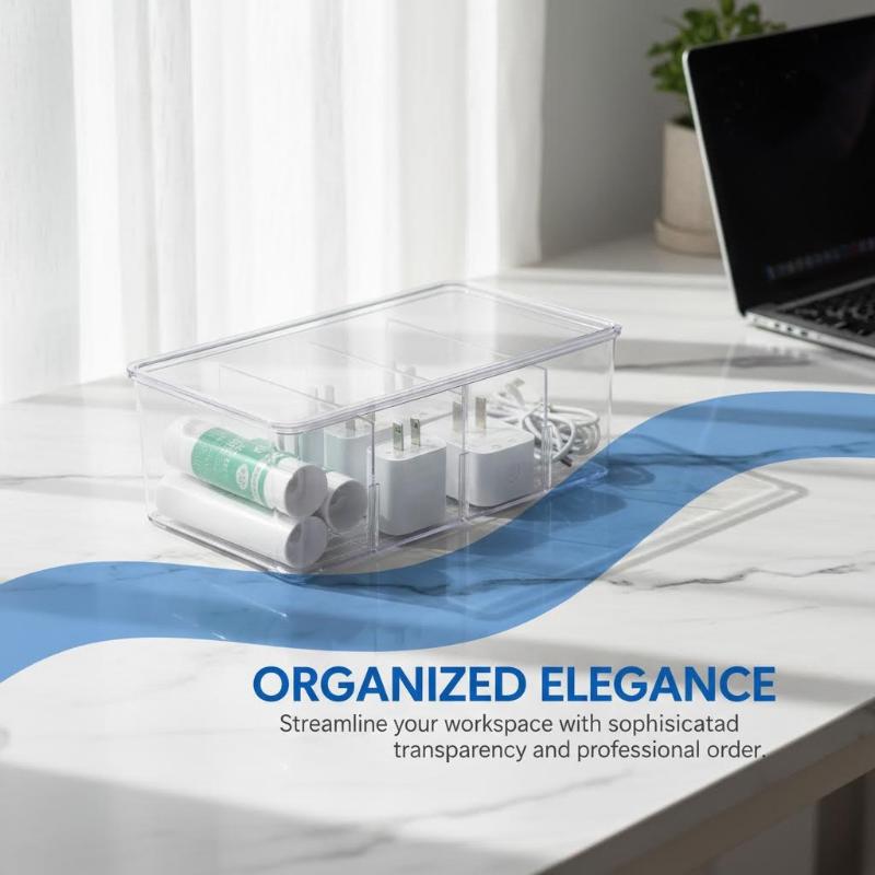 Desktop Office Item Storage Box Multifunctional Storage Box With Lid Acrylic Coffee Bag Compartment Box Cosmetics Storage Box