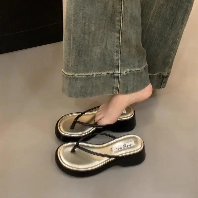 Fashion Woman Slippers Shoes for Women With Heel Slides Thick Sandals Non Slip Shoe Unique New Fashion Elegant and Fashionable Casual 39