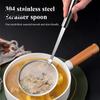 Long Handle Frying Skimmer Stainless Steel Fine Mesh Skimmer, 100-Mesh Oil Strainer Spoon with Heat Resistant Food Handle, Kitchen Ladle for Soup Foam
