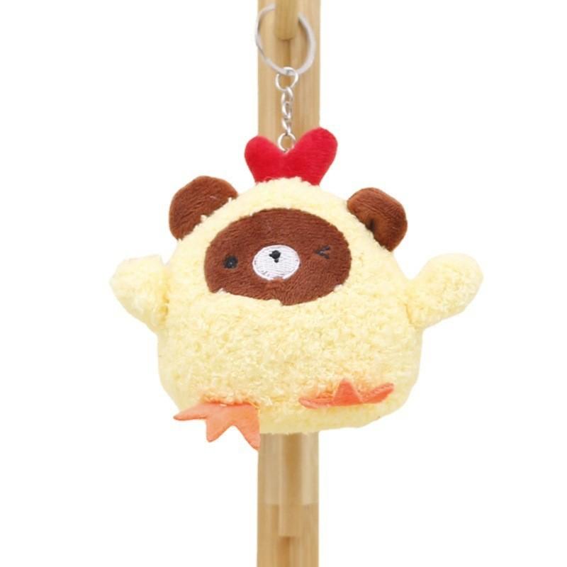 Adorable Plush Chick Keychain Cute Transformed Animal Bag Charm For Kids 10cm