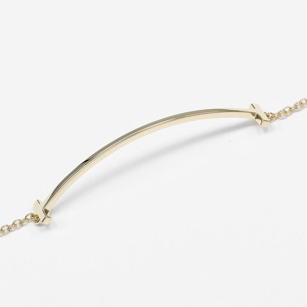 TIFFANY&Co. T Smile Bracelet K18 Yellow Gold 2.6g Women Used