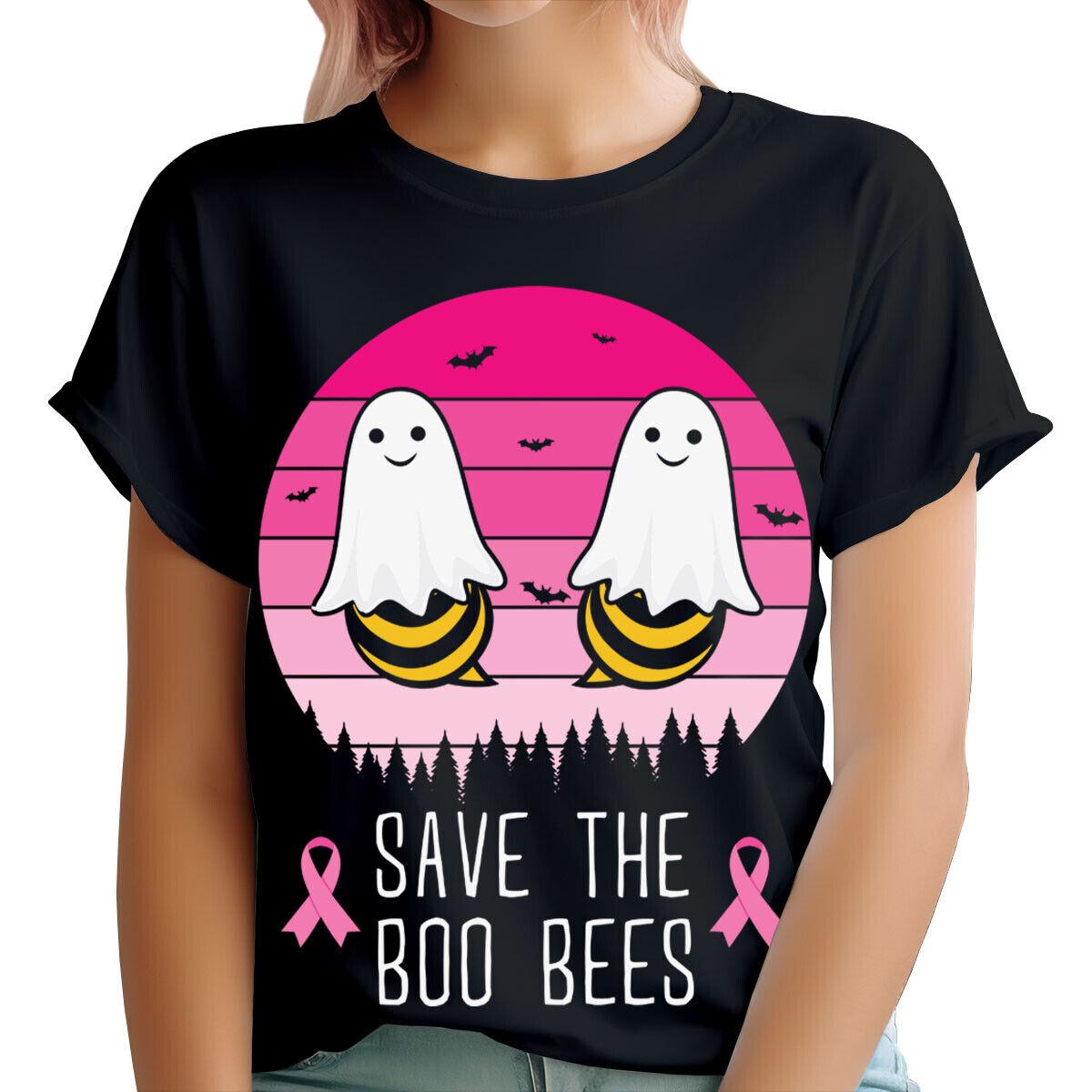 

Boo Bees Breast Cancer Awareness Pink Ribbon October Womens 100% Cotton T-shirt Mens Tees Top Top #TA-188 2XL