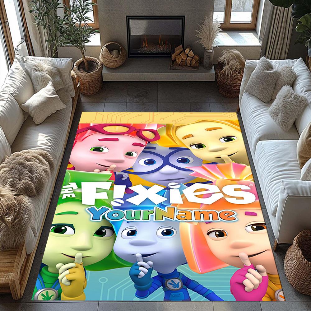 Fixies Personalized Text Floor Mat Perfect for Kitchen Decorate room Dining Room Hallway Anti-slip Rug Anime Office Decor