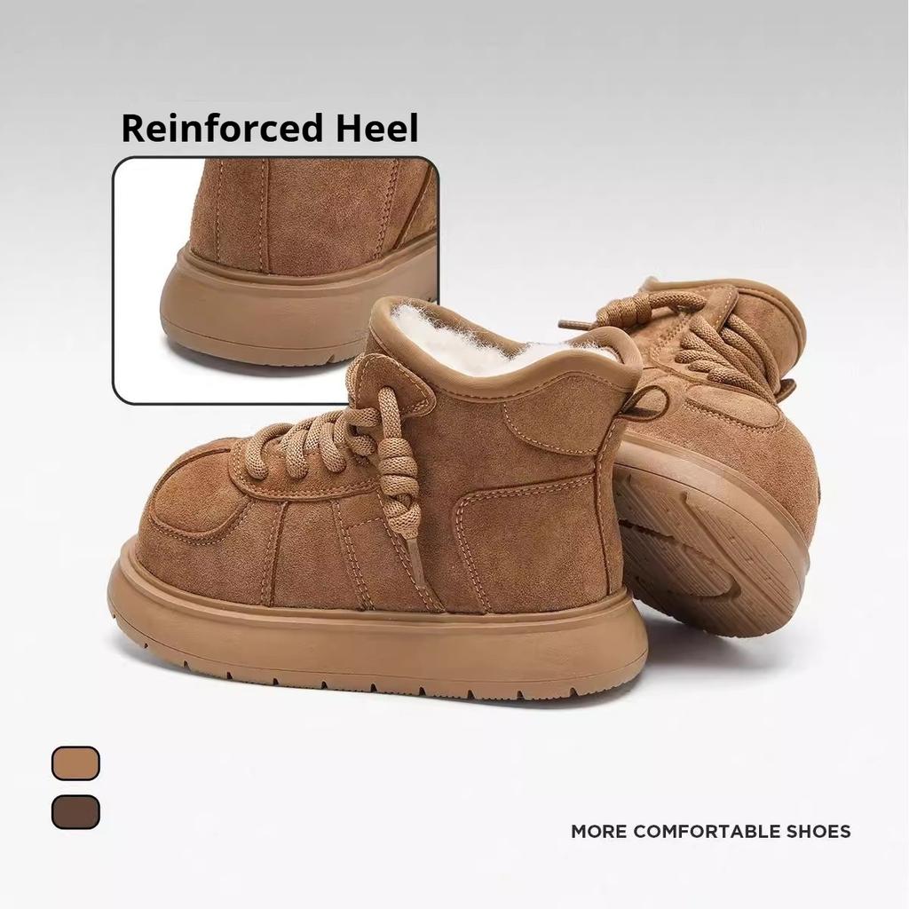 Winter Warm Snow Boots for Girls Thickened Fleece Lining Plush Cotton Shoes Children's Fleece-lined Cotton Boots Boys' Non-slip Soft-soled Loafers