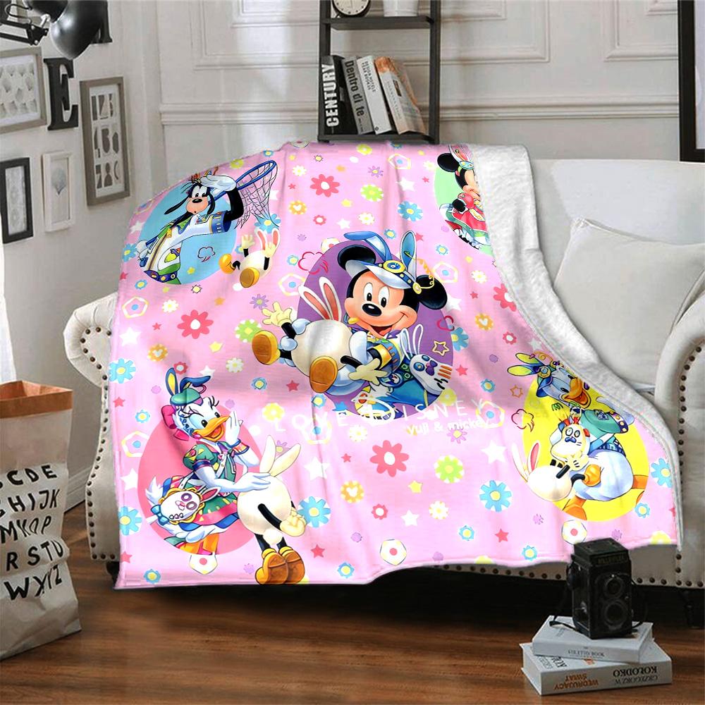 Mickey Mouse Friends Adventure Flannel Blanket Super Soft Warm Cozy Blanket For Sofa Bed Office Travel Allseason Home Decor Gift