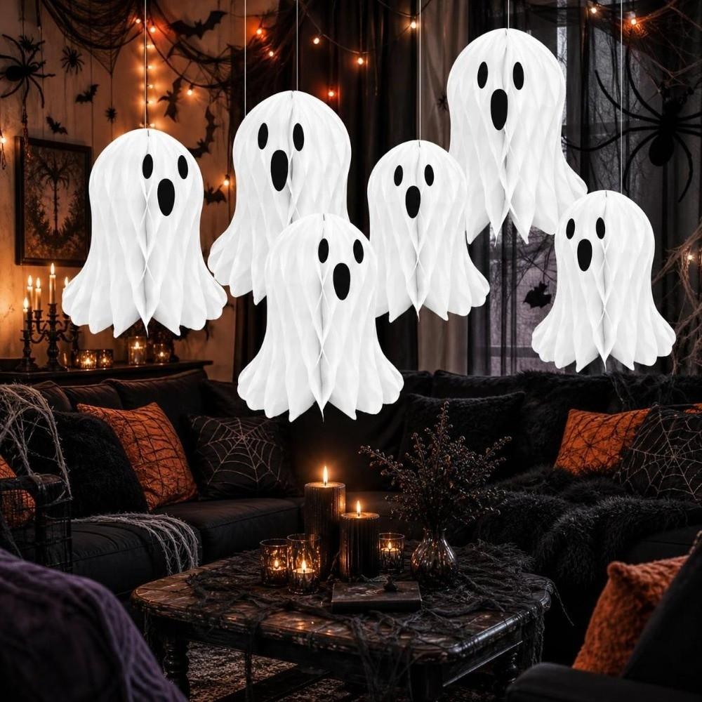 Foldable Honeycomb Ball Pendant Paper Halloween Hanging Ornament  Table Decoration