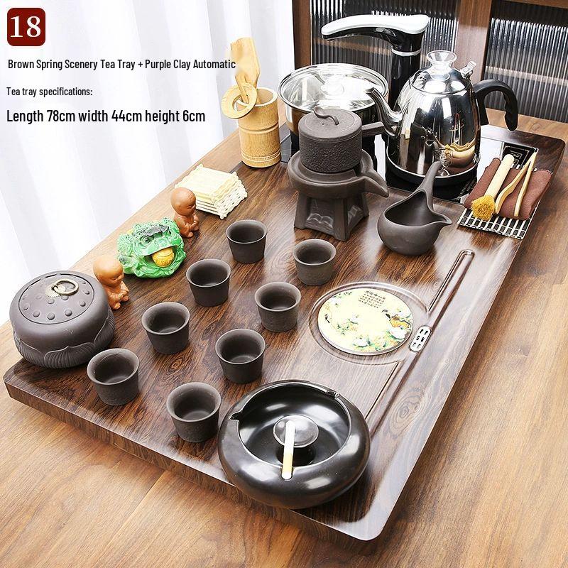 Jiakangming Automatic Kung Fu Tea Set with Integrated Wooden Tray