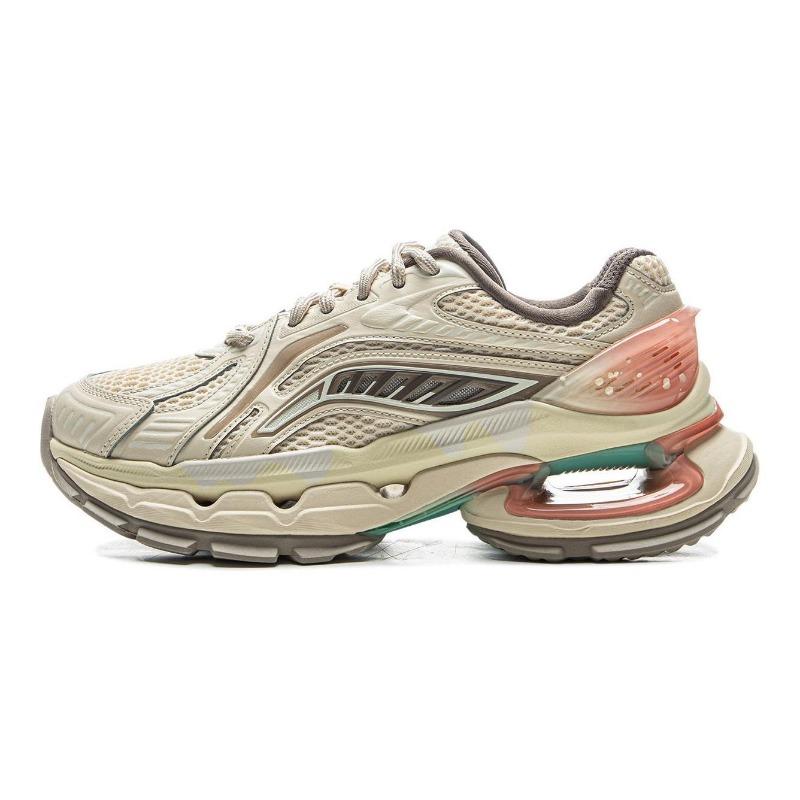 Li-Ning Liejun BOW women s low-top casual shoes off-white red synthetic leather comfortable trendy anti-slip durable rebound AZGU178-1 36