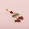 Women Navel Rings Loving Heart Cherry Shape Pendant Body Jewelry
