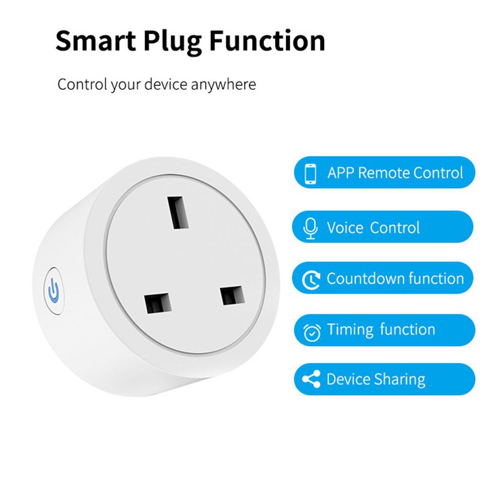 Tuya 16A WiFi Smart Socket with Mobile Remote Timer Control (US Plug)