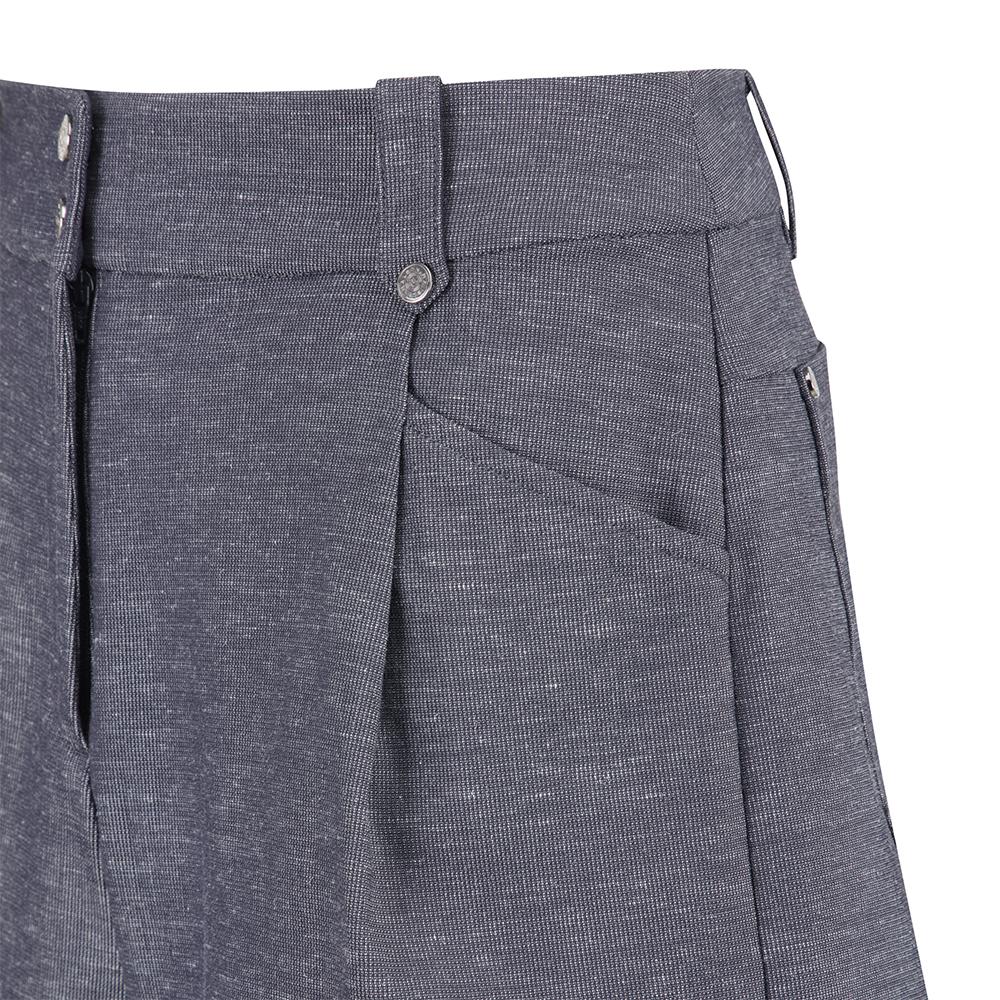 MALBON GOLF A-Line Linen Cotton Blend Half Pants Navy (Woman)
