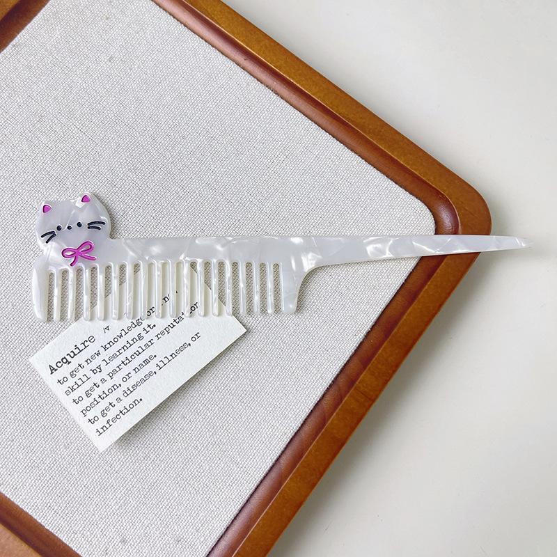 1PC New Acetate Hair Comb Wide Tooth Detangling Comb Cute Dog Swan Design Luxury Gift Quality Hair Brush