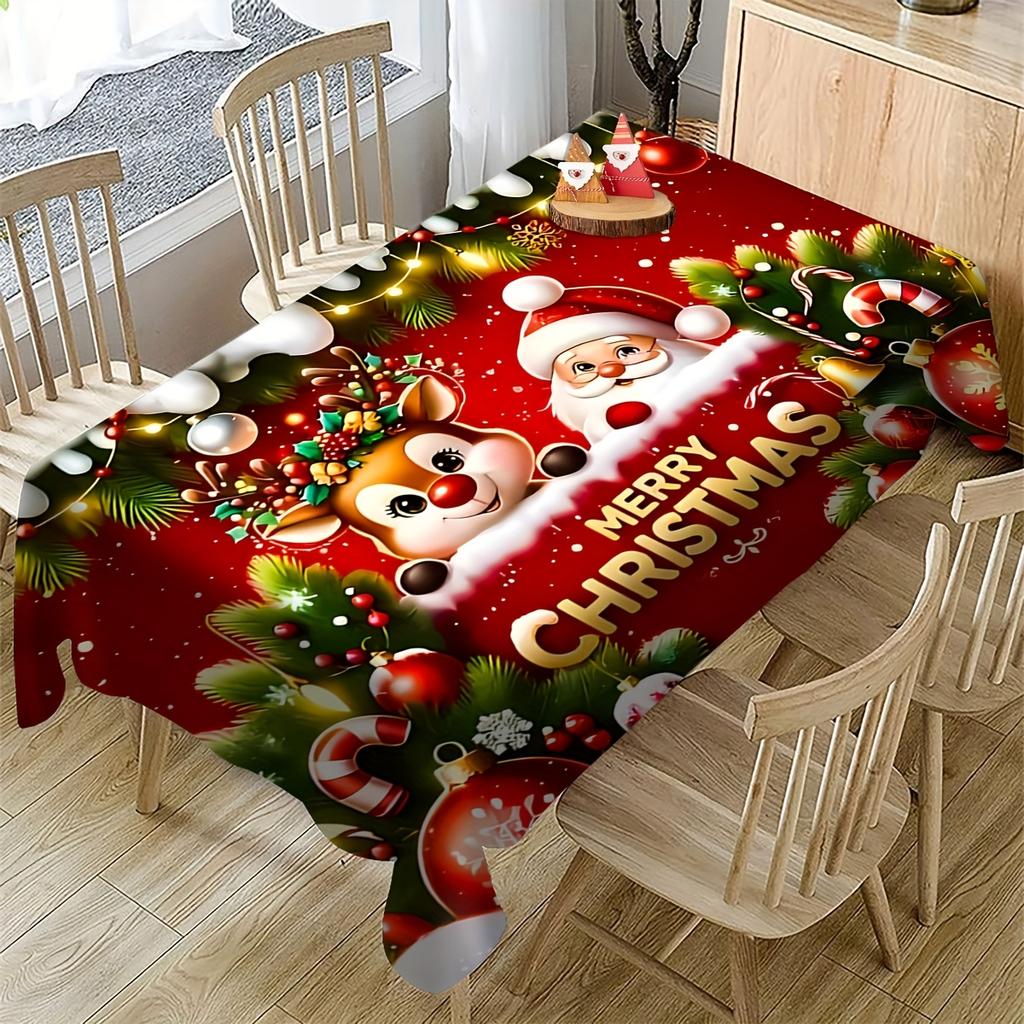 JIT - Christmas Happy Decorative Tablecloth, elegant, fashionable, trendy, magnificent, grand, "Christmas Decoration"zyc