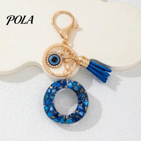 Blue Series Keychain Pendant, Initial Letter Charm Key Chain with Eyes Tassel Design, A-Z Holder for Bags Backpacks Cars Accessories Sale Goods