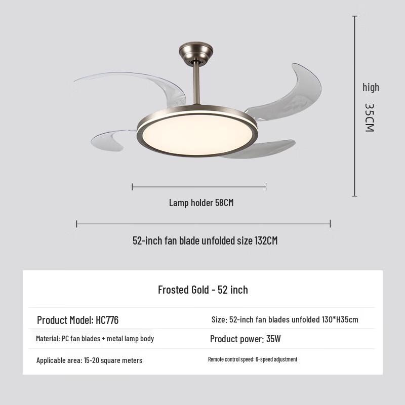 Dream Bubble Ultra-thin Invisible Ceiling Fan Light