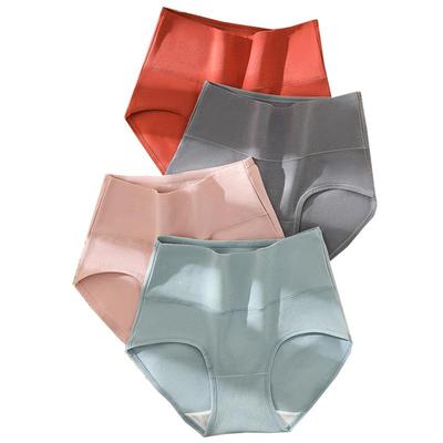 Grande taille L-5XL 4 pièces/ensemble culotte taille haute femmes coton slips Sexy sous-vêtements femmes intimes
