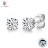 S925 Silver Set With 1ct/2ct Moissanite Classic Four-claw Earpiece Daily Commute Accessories